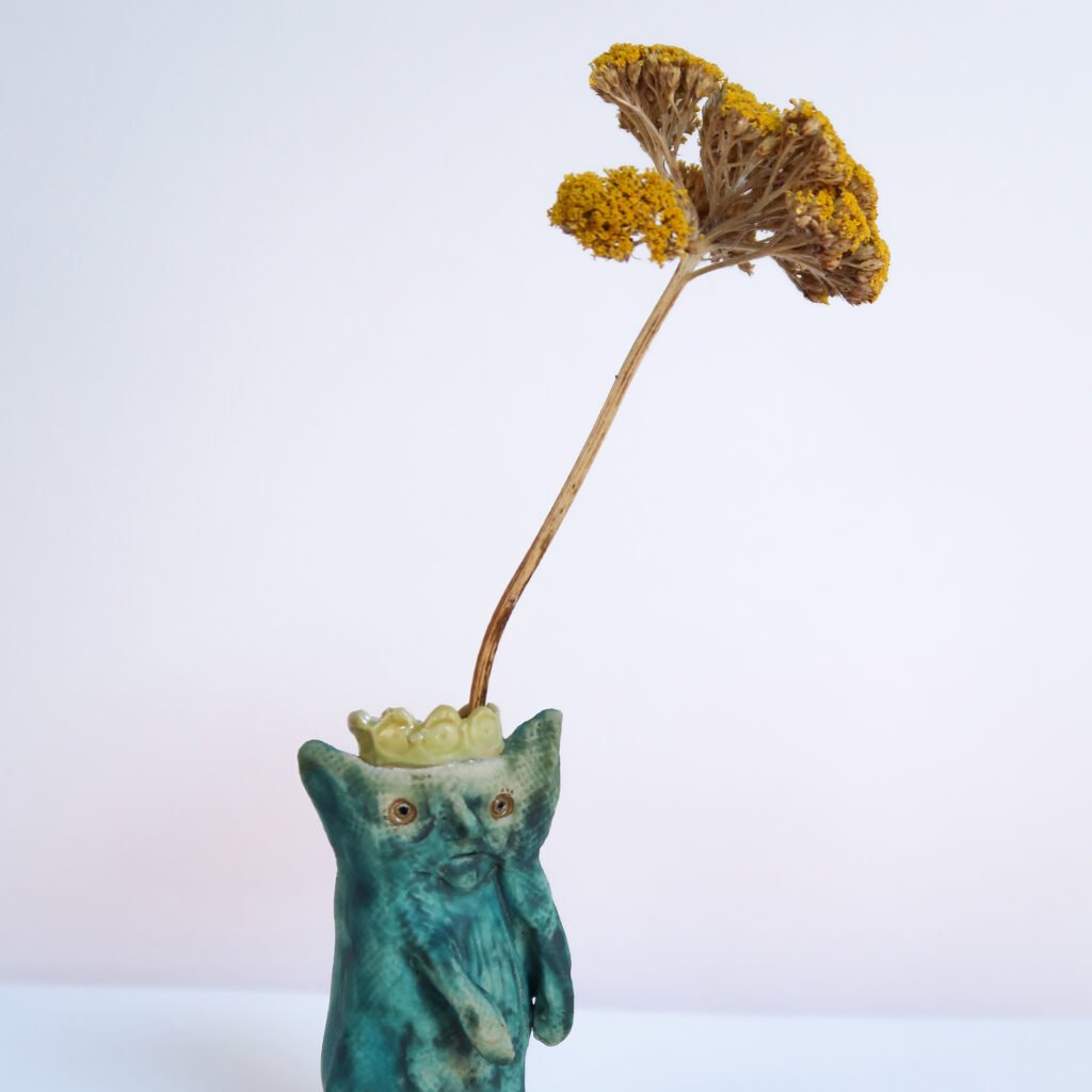 small handmade ceramic bud vase