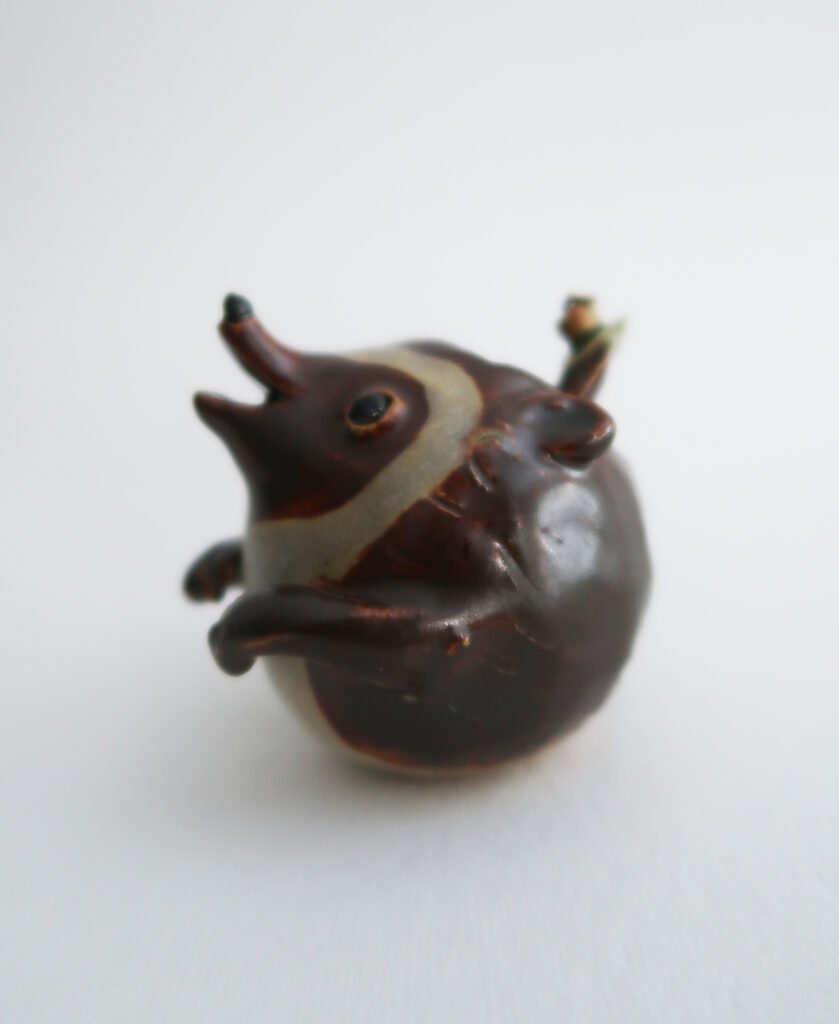 photo of a ceramic salt cellar the shape of a hedgehog