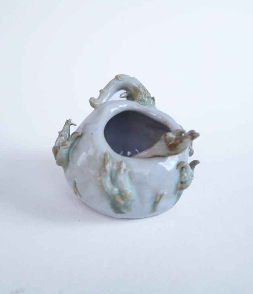 ceramic salt cellar with sprouts